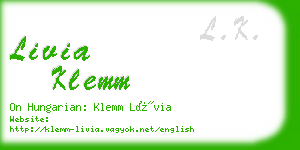 livia klemm business card